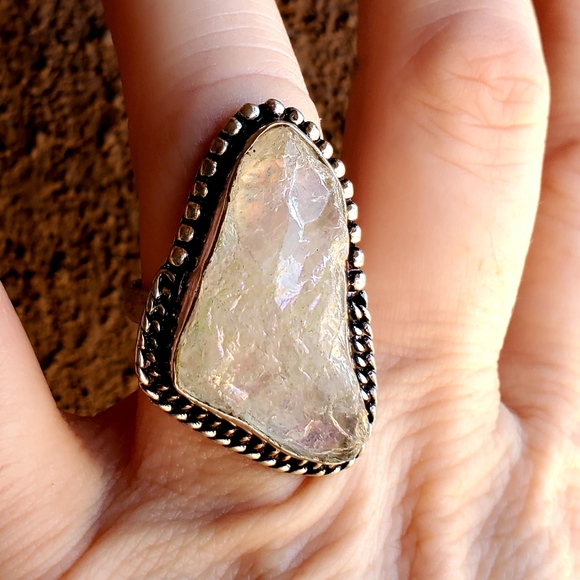 New Titanium Crystal 925 Silver Ring. - Picture 4 of 16